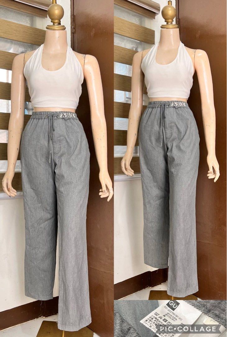 GU Pants Trouser Sweatpants (Category: Other Bottoms) located in Bocaue. Submitted by decluttercsbroke (Listing ID 1393587155, Image 1). Description: From an IG thrift shop Vv nice but ts oo big for me Pants Trouser Sweatpants type shi Fits s-xl .