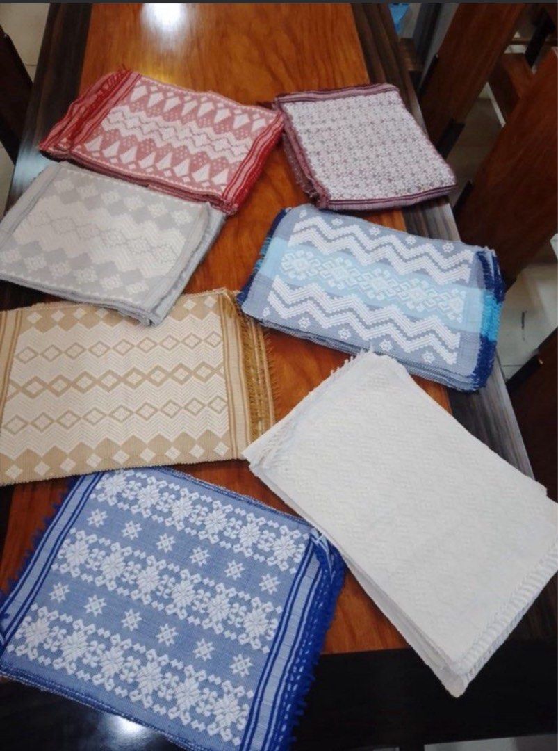 Handwoven Pinilian Abel Placemats (Category: Table Linen & Textiles) located in Quezon City. Submitted by ViganCasaAbelIloco (Listing ID 1393463777, Image 1). Description: Limited PINILIAN HANDWOVEN ABEL PLACEMATS •6 pcs • intricate designs carefully handwoven •Size: 14x18 inches Pick up at CASAS ANTIGUAS DE VIGAN, 3rd Floor Home Market, MARKET Market Mall, Taguig City >Design of your choice is subject to availability. >Shipping via Grab or Lalam