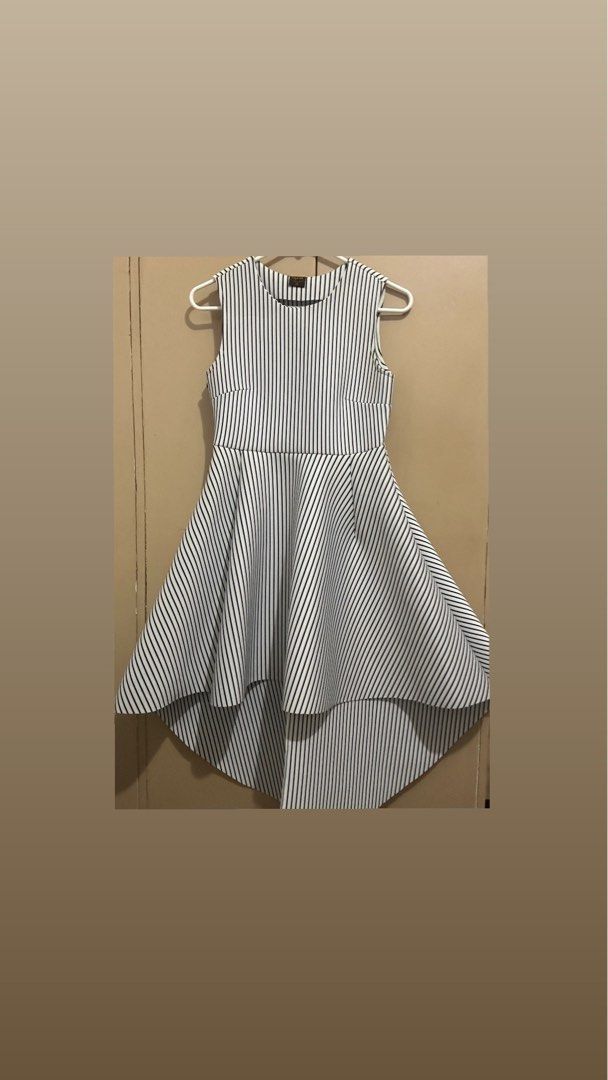 MAGS Striped hi-low dress (Category: Dresses) located in Davao. Submitted by sabrinarp (Listing ID 1393520405, Image 1). Description: - used once - belt not included - zipper on side - size M .
