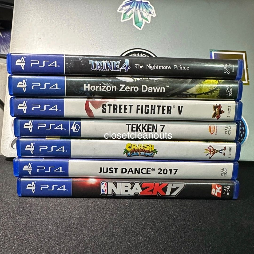 PS4 Games (Category: PlayStation) located in Quezon City. Submitted by closetcleanoutsph (Listing ID 1393609241, Image 1). Description: PS4 Games All mostly used once. PS4 Street Fighter 5 - 1,000.00 ‼️ SOLD ‼️PS4 Crash Bandicoot Bundle - 1,000.00 ‼️ SOLD ‼️PS4 Tekken 7 VR Compatible - 700.00 PS4 Horizon Zero Dawn - 500.00 PS4 Trine 4 - 500.00 PS4 Just Dance 2017 - 500.00 PS4 NBA2K17 - 500.00 💰MOP: Gcash(Send Money only)/BDO/BPI. 👍 Mine now, pa