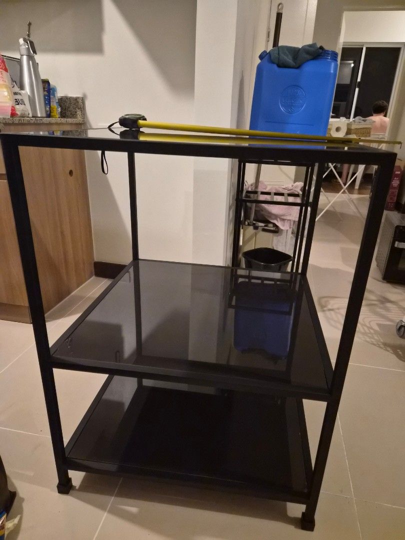 RUSH: Kitchen Rack (Category: Shelves, Cabinets & Racks) located in Makati City. Submitted by megmps (Listing ID 1393558985, Image 1). Description: bought for 3k slightly negotiable brandnew!!! haha rfs: doesnt fit our place 😭 63x63x86cm super sturdy 😊 can fit traditional double burner stove + airfryer oven..