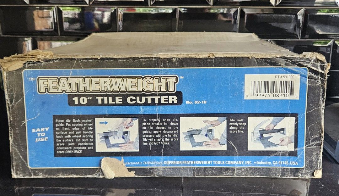 Superior Featherweight 10" Tile Cutter (Category: Construction Tools & Equipment) located in Rizal. Submitted by cherry_garcia (Listing ID 1393543031, Image 3). Description: Mode of Payment : GCash/Maya Mode of Delivery : Lalamove/LBC Location : Filinvest East Marcos Highway Cainta, Rizal.
