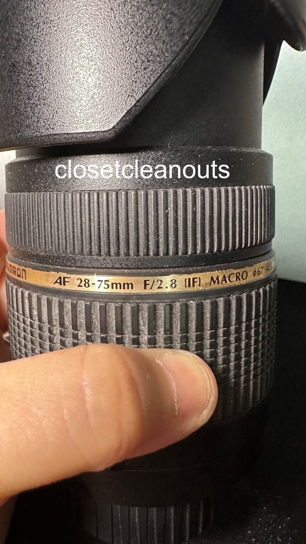 Tamron 28-75mm lens (Category: Lens & Kits) located in Quezon City. Submitted by closetcleanoutsph (Listing ID 1393604032, Image 1). Description: Tamron 28-75mm lens made in Japan Issue: Some mold build up but does not affect the image quality 💰MOP: Gcash(Send Money only)/BDO/BPI. 👍 Mine now, pay now. ❌ NO COD. NO RESERVATIONS. 🎥 Open for VC 🚗Shipping thru SDD (LLM, Grab, Others) of your choice or J&T/LBC/GGX. SF c/o buyer. 📍BRGY. PALTOK, QC
