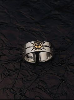 Vic.Story 潮男高橋鑲銅飛鷹射線圖騰開口指環64228235150210110