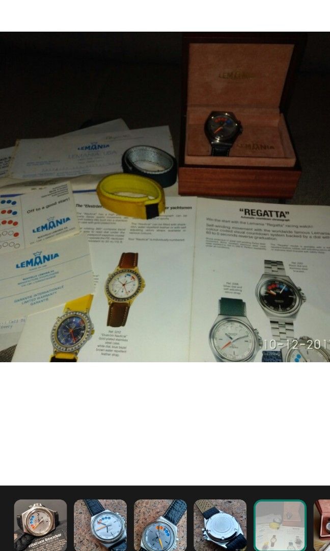 Vintage lemania regatta watch full set from 1990s, Luxury, Watches