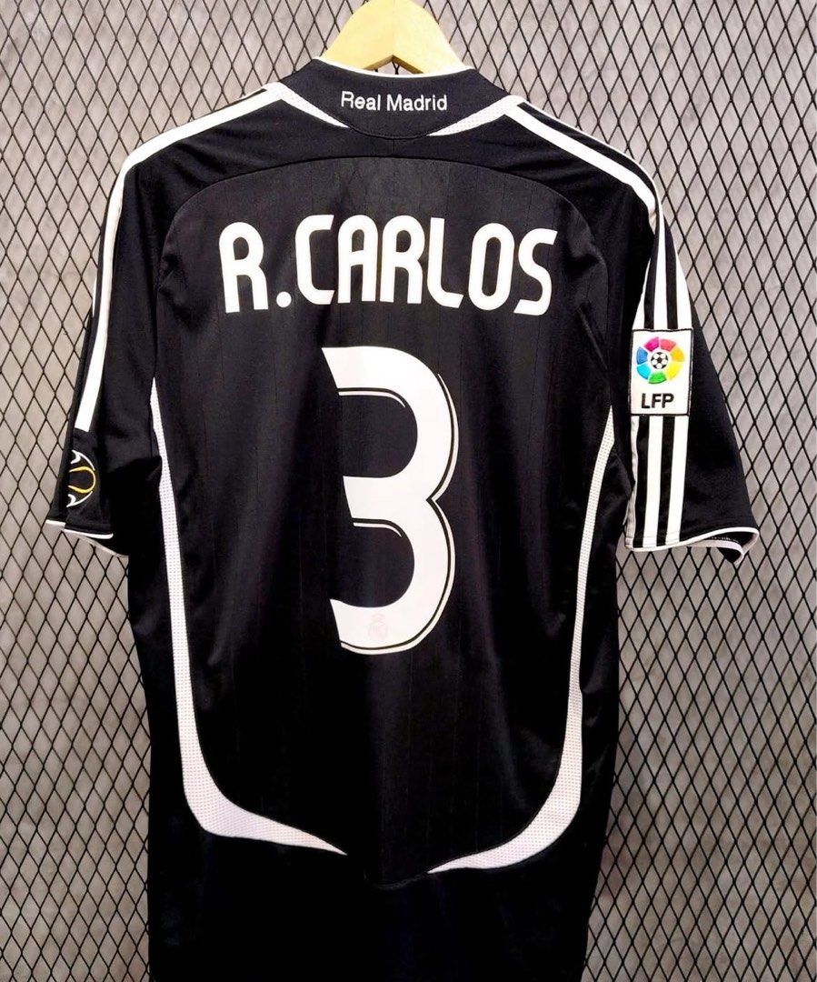 3 Roberto Carlos REAL MADRID AWAY 2006-07 football jersey/kit rare