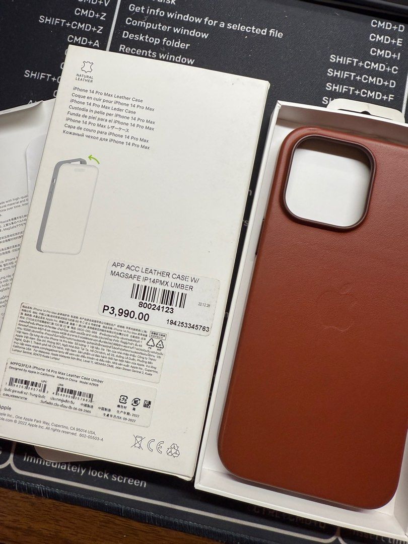 Apple Leather case for 14PM (Category: Cases & Sleeves) located in Manila. Submitted by legitjosh (Listing ID 1390333305, Image 2). Description: Legit Umber colorway With issue (see pic).