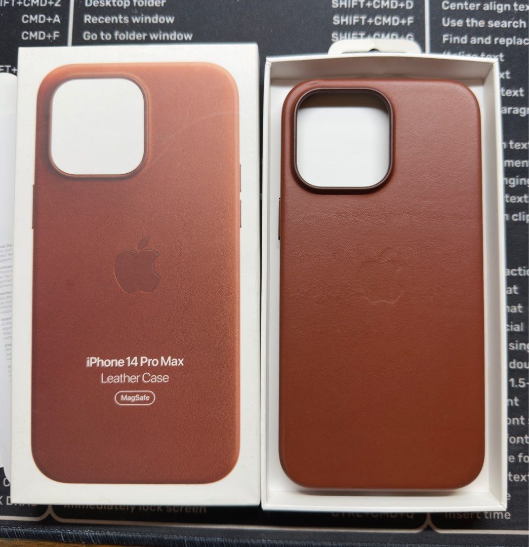 Apple Leather case for 14PM (Category: Cases & Sleeves) located in Manila. Submitted by legitjosh (Listing ID 1390333305, Image 1). Description: Legit Umber colorway With issue (see pic).