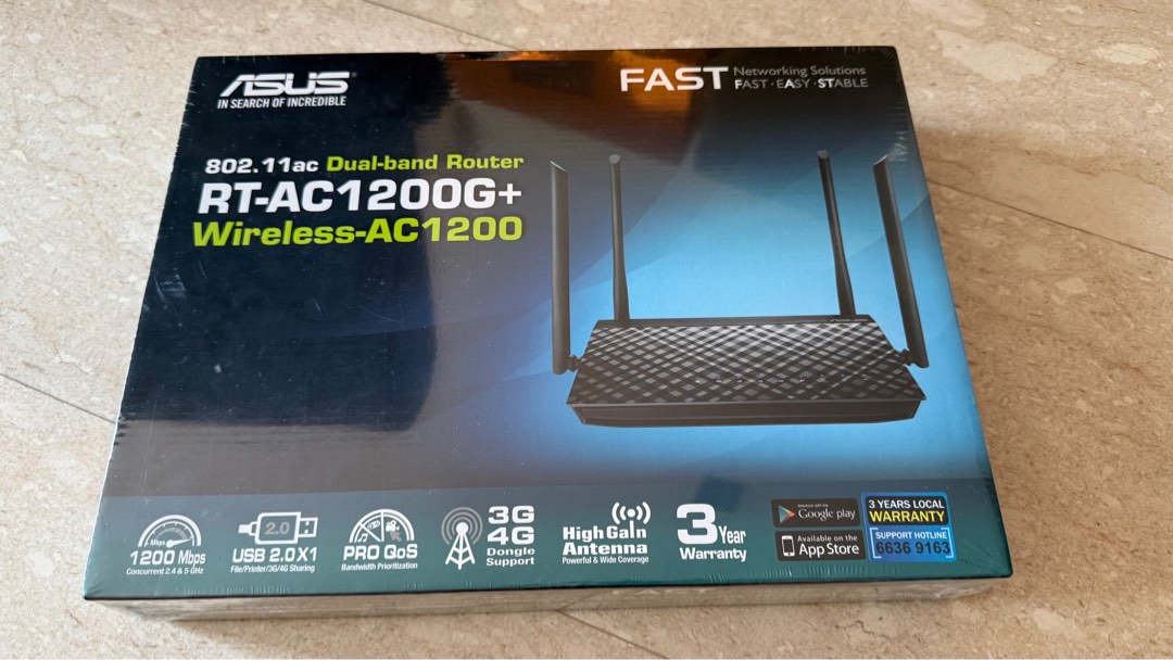 ASUS RT-AC1200G+ Wireless AC1200 Gigabit Router, Computers & Tech ...