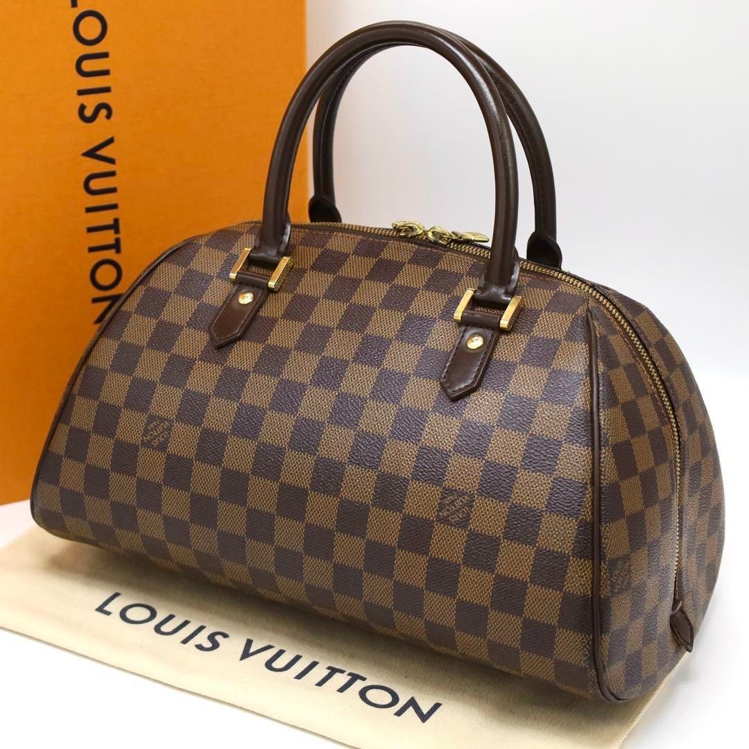 Authentic Louis Vuitton Damier Ebene Rivera MM Handbag Tote w ...