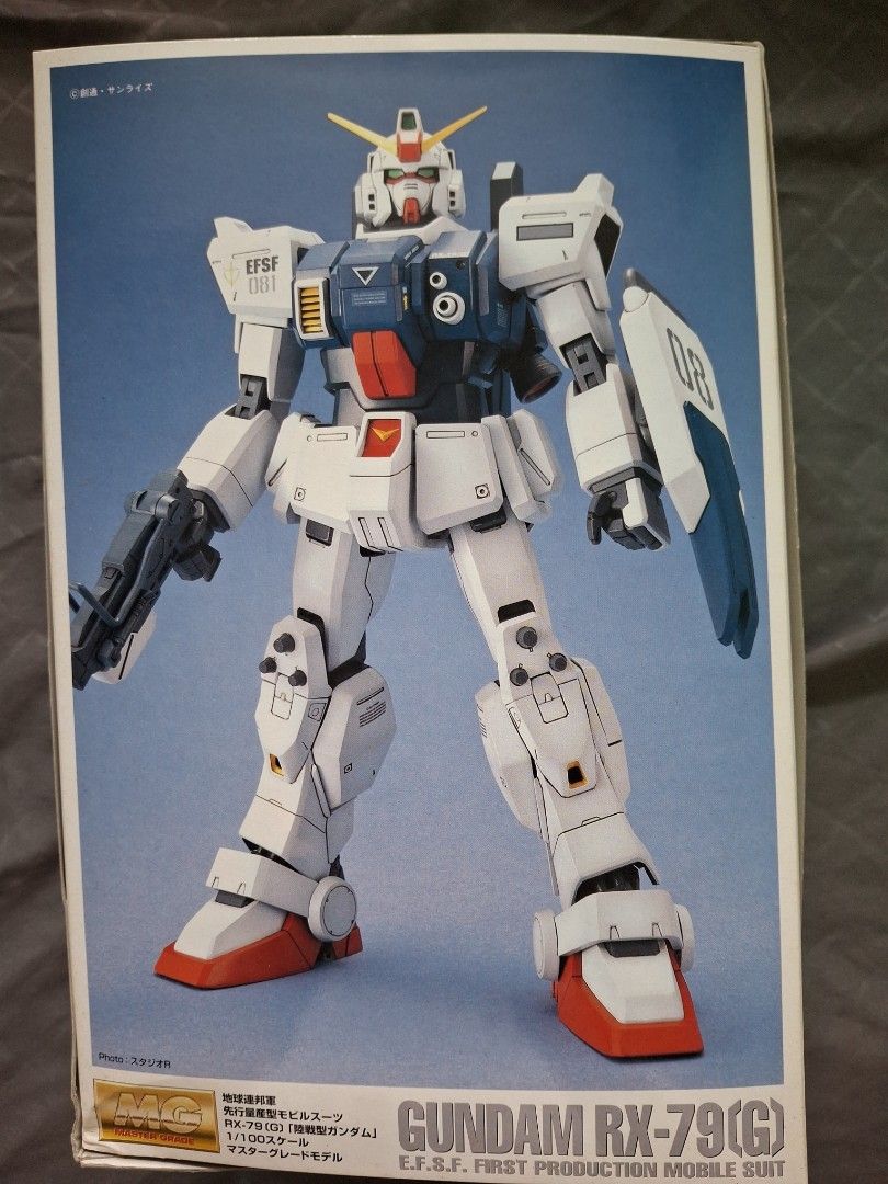 Bandai MG 1/100 RX-79(G) Gundam Model Kit (Category: Gundam Model Kits) located in Singapore. Submitted by warmdragon_896411 (Listing ID 1390286527, Image 1). Description: - MG RX-79(G) Gundam model kit. 30th Anniversary. - Box a bit run down. - Completed model shown on box - Please refer to images for details price is fix so don't ask for discount. .