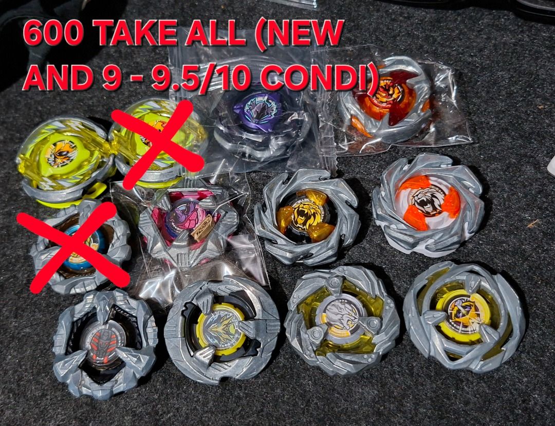 BEYBLADE SETS/ITEMS FOR SALE (Category: Action & Battle Toys) located in Caloocan City. Submitted by bisneeeet45513 (Listing ID 1390316869, Image 3). Description: FOR SALE: Lowest repriced items/set Nasa pictures rin ung prices and condi ☆ Set A CDG 5-60 Elevate (8.7 or 9/10 condi) Php 1,500 ☆ Set B (take all for 1,000) • CX-08 02 WhaleFlame M3-85 HT (no code) all sealed - 600 • CX-03 Perseus Dark sealed (bankee) no code - 500 ☆ SET C 10 BLADES (