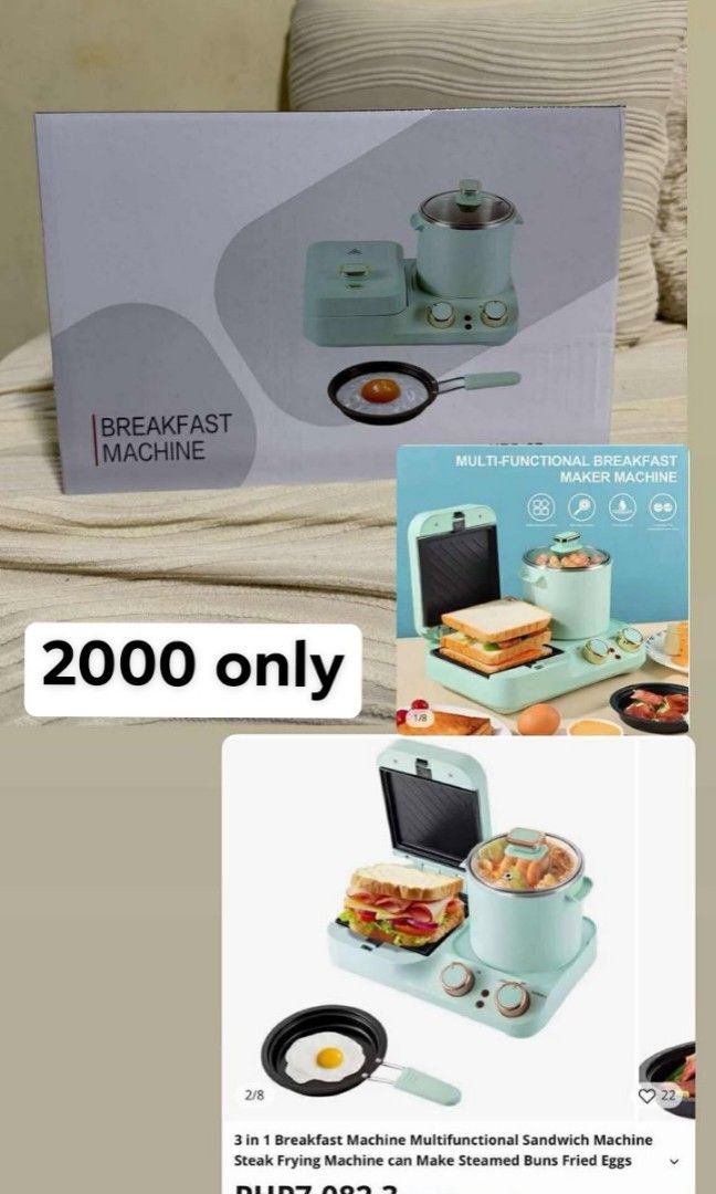 Breakfast machine maker (Category: Ovens & Toasters) located in Quezon City. Submitted by adalineonlineshop (Listing ID 1390246633, Image 1). Description: Breakfast machine maker with Multifunctional sandwich maker steak frying can make steam bans friend egg.