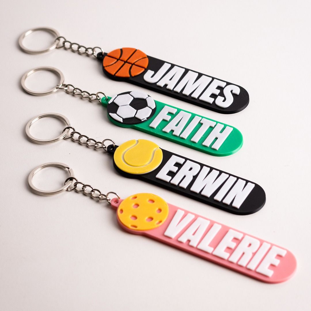 Customised Sports Name Keychain Team Gift | 3D Printed Basketball ...