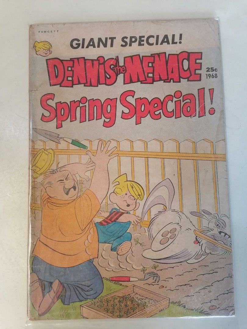 Dennis the menace (giant) 1966 (Category: Comics & Manga) located in Makati City. Submitted by flash20 (Listing ID 1390257269, Image 1). Description: Dennis the menace giant special spring special #36 by fawcett 1966, good condition thick book Pick 500php, pick up thru grab/lalamove.