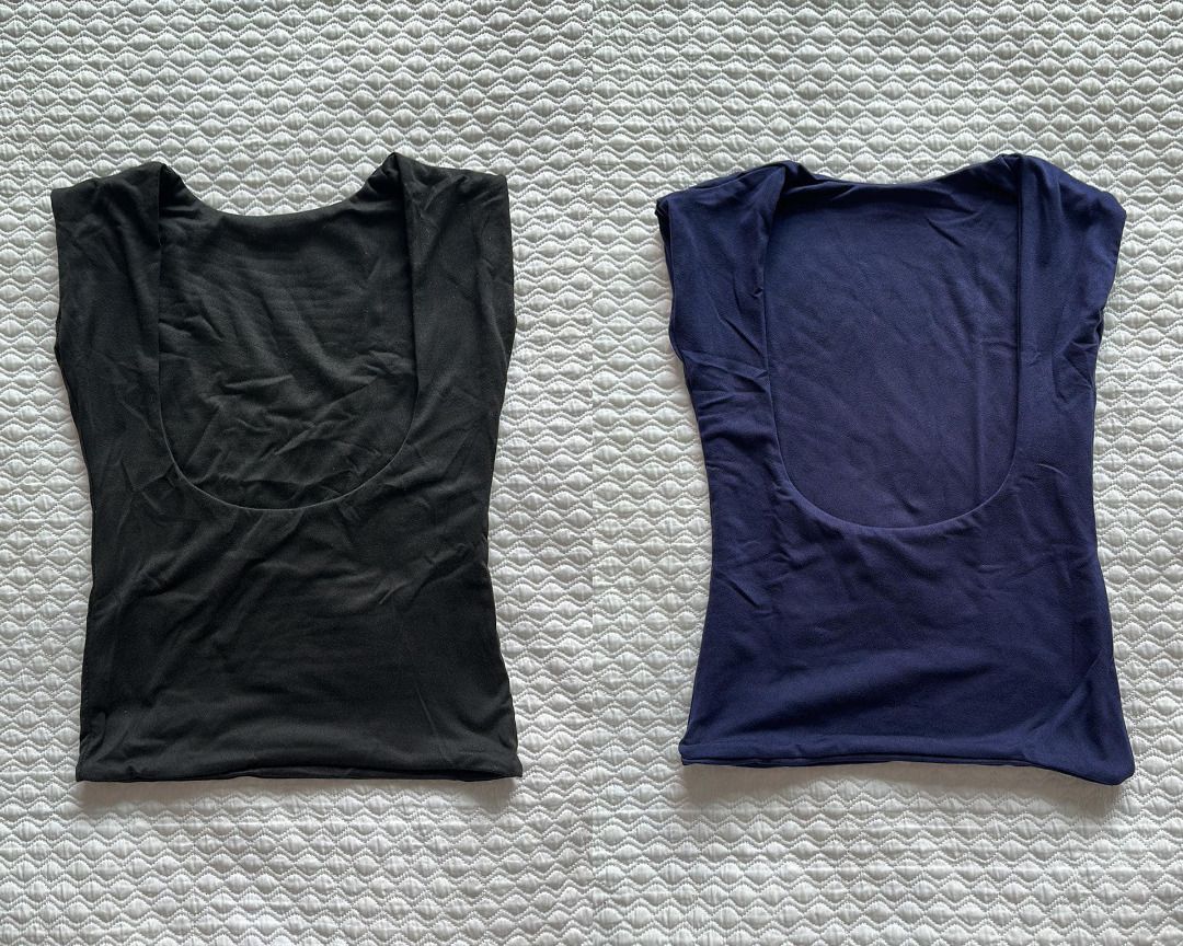 FHILAR (XS Set Bundle) Backless Boat Neck Top (Category: Sleeveless) located in Taguig. Submitted by ems07_ (Listing ID 1390287697, Image 2). Description: ✨Worn once! (just to try on then kept in plastic) ✨Sold as set only ℹ️RFS: Doesn't fit 💵MOP: GCash / Bank Transfer 📦MOD: SDD (Lalamove, Grab) or Meet-up (Makati) ⚠️SF: to be shouldered by buyer .