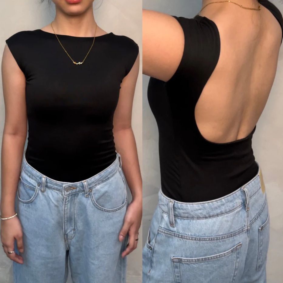 FHILAR (XS Set Bundle) Backless Boat Neck Top (Category: Sleeveless) located in Taguig. Submitted by ems07_ (Listing ID 1390287697, Image 3). Description: ✨Worn once! (just to try on then kept in plastic) ✨Sold as set only ℹ️RFS: Doesn't fit 💵MOP: GCash / Bank Transfer 📦MOD: SDD (Lalamove, Grab) or Meet-up (Makati) ⚠️SF: to be shouldered by buyer .