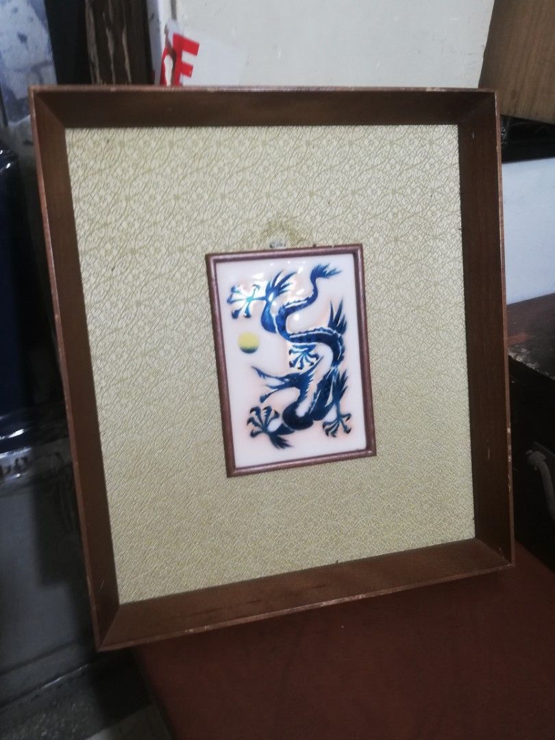framed poisonous dragon, ceramic, 34x 30x 4cm (Category: Frames & Pictures) located in Paranaque City. Submitted by 4thestate.surplusan (Listing ID 1390350304, Image 1). Description: a vintage framed dragon design ceramic or porcelain..