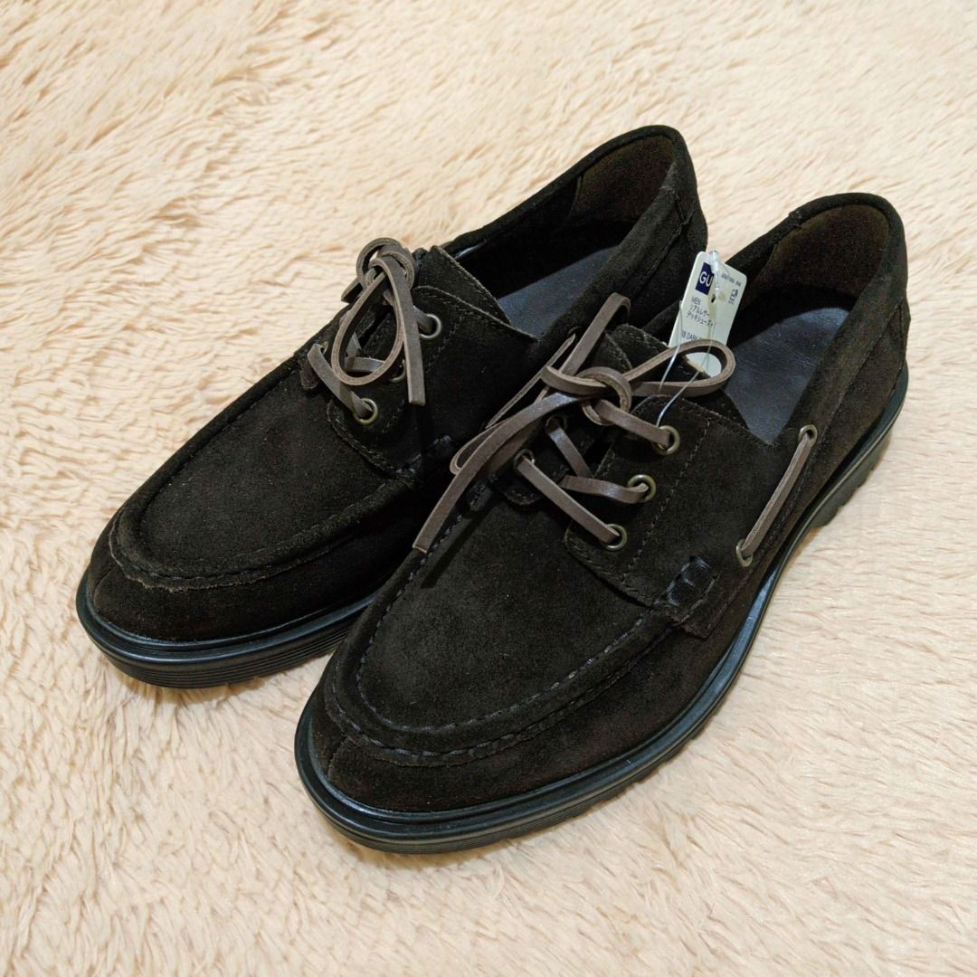 GU Real Leather Deck Shoes - Dark Brown 26cm (Category: Dress Shoes) located in Nagcarlan. Submitted by mrloski (Listing ID 1390298365, Image 2). Description: BRAND NEW, with tag GU Real Leather Deck Shoes P1300 +sf Dark Brown - Size 26cm Size 8 US Size detail on 3rd photo. Product color may differ slightly due to lighting. DM for more details..