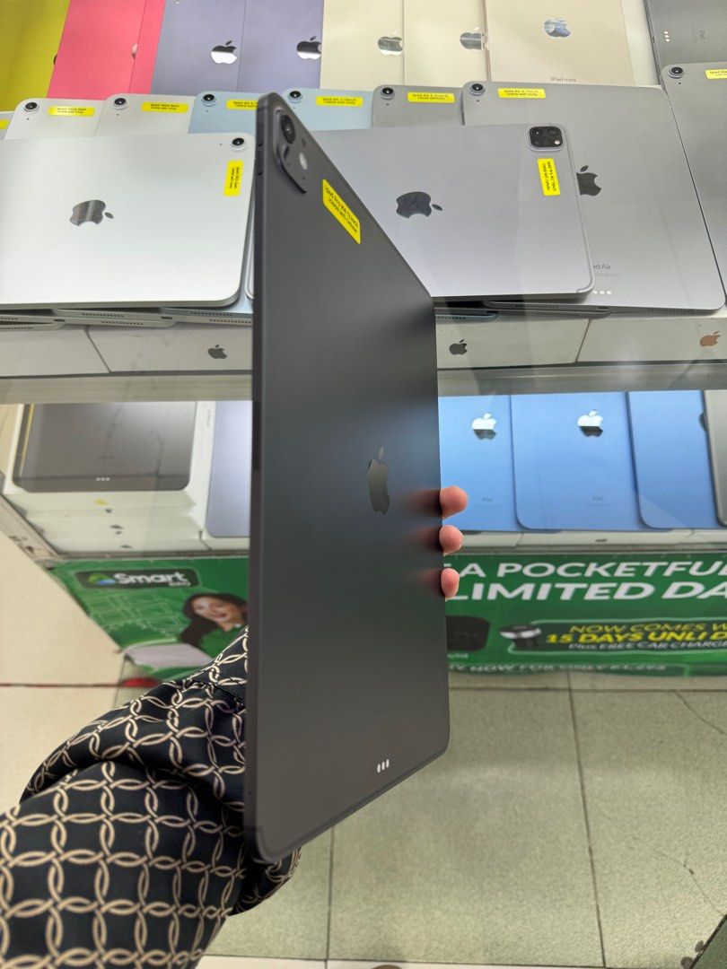 Ipad Pro M4 5G 256gb 13' No issue (Category: iPad) located in San Juan City. Submitted by javedsgadgetshop (Listing ID 1390233684, Image 3). Description: INSTALLMENT OPTIONS : SPAY LATER / GGIVES / CREDIT CARD! WE BUY AND SELL SO PWEDE MAGBINTA OR SWAP ! Quick Specs : 💵 Ipad Pro M4 13' •256gb •NTC Variant •100% batt health •ESIM 5G Only •95% Smoothness •No hidden issue | No Repaired •100% Authentic | Not Refurbished •w/ OEM Charger & store warra