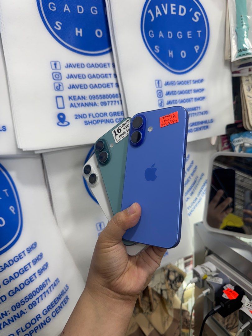 Iphone 16 128gb 100% batt FU NTC No issue (Category: iPhone 16 Series) located in San Juan City. Submitted by javedsgadgetshop (Listing ID 1390235726, Image 3). Description: INSTALLMENT OPTIONS : SPAY LATER / GGIVES / CREDIT CARD! WE BUY AND SELL SO PWEDE MAGBINTA OR SWAP ! Quick Specs : 💵 Iphone 16 •128gb •NTC Variant •100% batt health •Factory Unlock •95% Smoothness •No hidden issue | No Repaired •100% Authentic | Not Refurbished •w/ OEM Charg