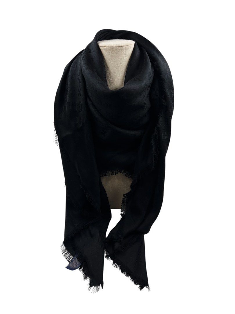 ⚜️Louis Vuitton LV - Classic Shawl black (Category: Luxury Accessories) located in Makati City. Submitted by 90sangel (Listing ID 1390394595, Image 3). Description: Item: Louis Vuitton Denim shawl - Shiny / black ⊹ ࣪ ˖ ꫂ ၴႅၴ ₊ ⊹ •Condition: Brand New w/ paperbag *100% Elegant silk travel shawl Lightweight and breathable, this scarf is ideal for travel — Side Note: The price for our scarf will be different if you need a complete set as they are pa