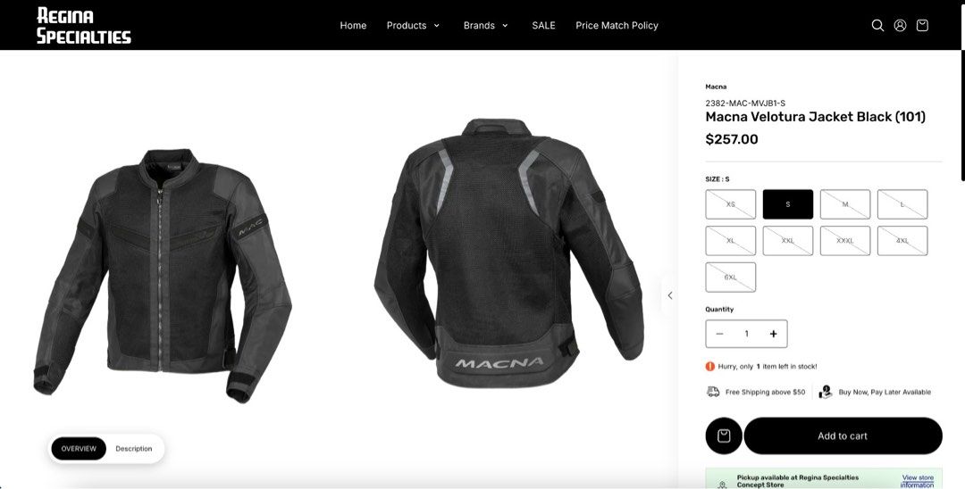 Macna Jacket (Category: Motorcycle Apparel) located in Singapore. Submitted by berryhype (Listing ID 1390282723, Image 1). Description: Macna Velotura Jacket Black Only worn once, hand washed and kept The most accessible jacket for riders in hot conditions. The Velotura is designed for warm riding conditions with a ton of 3D-mesh fabric to ensure enough airflow past your body, with impact areas like elbows and shoulders being the exception. The f