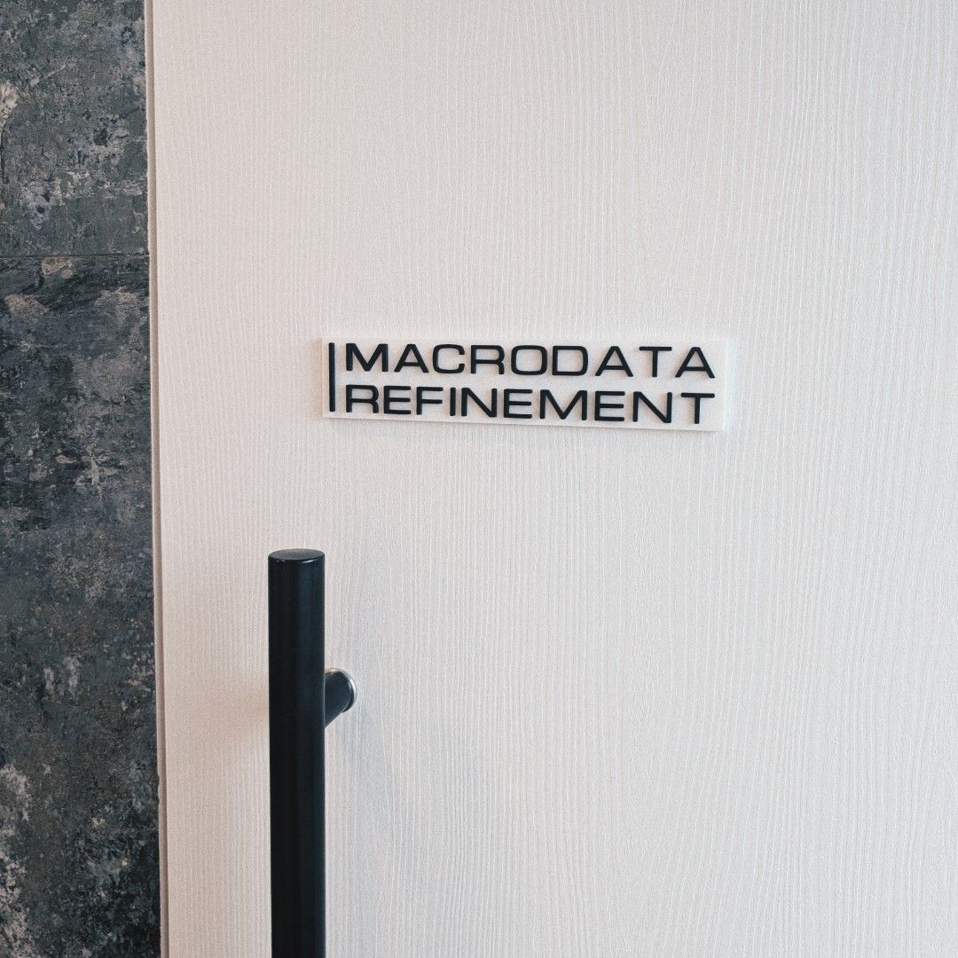 Macrodata Refinement Sign (Category: Art & Prints) located in Singapore. Submitted by mtmx (Listing ID 1390332965, Image 1). Description: For the Severance fans 'MACRODATA REFINEMENT' sign 24cm in length I have a couple of extras for sale .