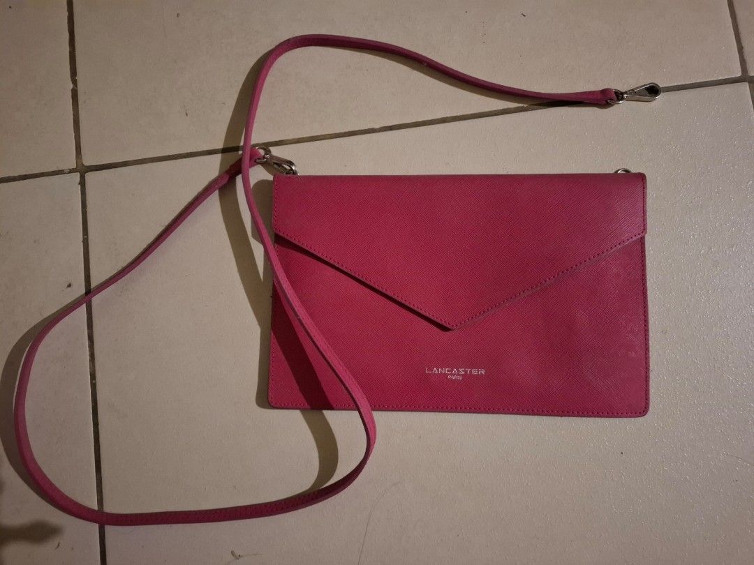 MAGENTA ENVELOPE CLUTCH BAG | LANCASTER PARIS (Category: Luxury Bags & Wallets) located in Manila. Submitted by lasera (Listing ID 1390345673, Image 2). Description: negotiable - originally bought for 5k.