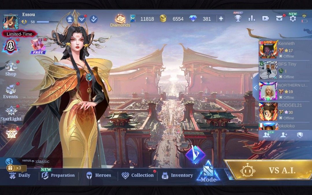 Mobile Legend Gaming Account Upgraded (Category: In-Game Products) located in Quezon City. Submitted by elvsrab (Listing ID 1390384222, Image 1). Description: ML Account — Epic III (still negotiable) Highlights ✨ Condition: Clean account, no bans Rank: Epic III Diamonds: 501 Skins: 129 Key skins & items: - Hayabusa – Kakashi Hatake (Naruto collab) - Su-You – Sasuke Uchiha (Naruto collab) - Multiple Naruto-themed loading/avatar/recall effects & st