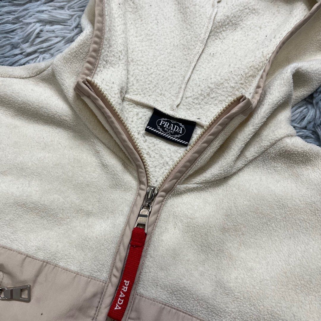 Prada Fleece Red tab jacket (Category: Luxury Apparel) located in Dumaguete. Submitted by dgte.grails (Listing ID 1390343939, Image 3). Description: Prada Fleece Red tab jacket 20 width 22 length Excellent condition 1500 Pm.