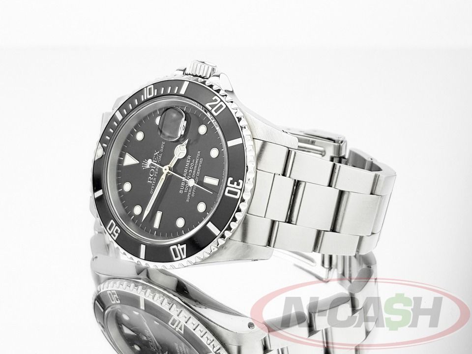 Rolex Submariner Date Steel Black Dial (Category: Luxury Watches) located in Quezon City. Submitted by luxury_by_n-cash (Listing ID 1390253122, Image 3). Description: N-Cash Pawnshop "Instant Cash for Bags, Watches, Cars, and Electronics" https://www.ncash-pawnshop-philippines.com/ Rolex Submariner Date Black Dial Ref. 16610 40mm Collector’s set (period-correct inclusions) 1992 9.5 out of 10 Watch comes with Rolex guarantee certificate, booklets,
