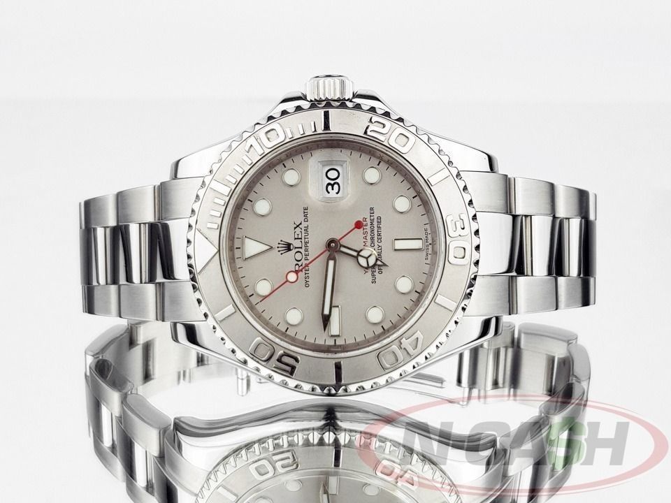 Rolex Yacht-Master 40 Platinum (Category: Luxury Watches) located in Quezon City. Submitted by luxury_by_n-cash (Listing ID 1390279154, Image 2). Description: N-Cash Pawnshop "Instant Cash for Bags, Watches, Cars, and Electronics" https://www.ncash-pawnshop-philippines.com/ Rolex Yacht-Master 40 Platinum Ref. 16622 40mm steel case Platinum bezel insert Silver dial Engraved rehaut already 2010 Appearance is at least 9.5 out of 10 Watch comes with 
