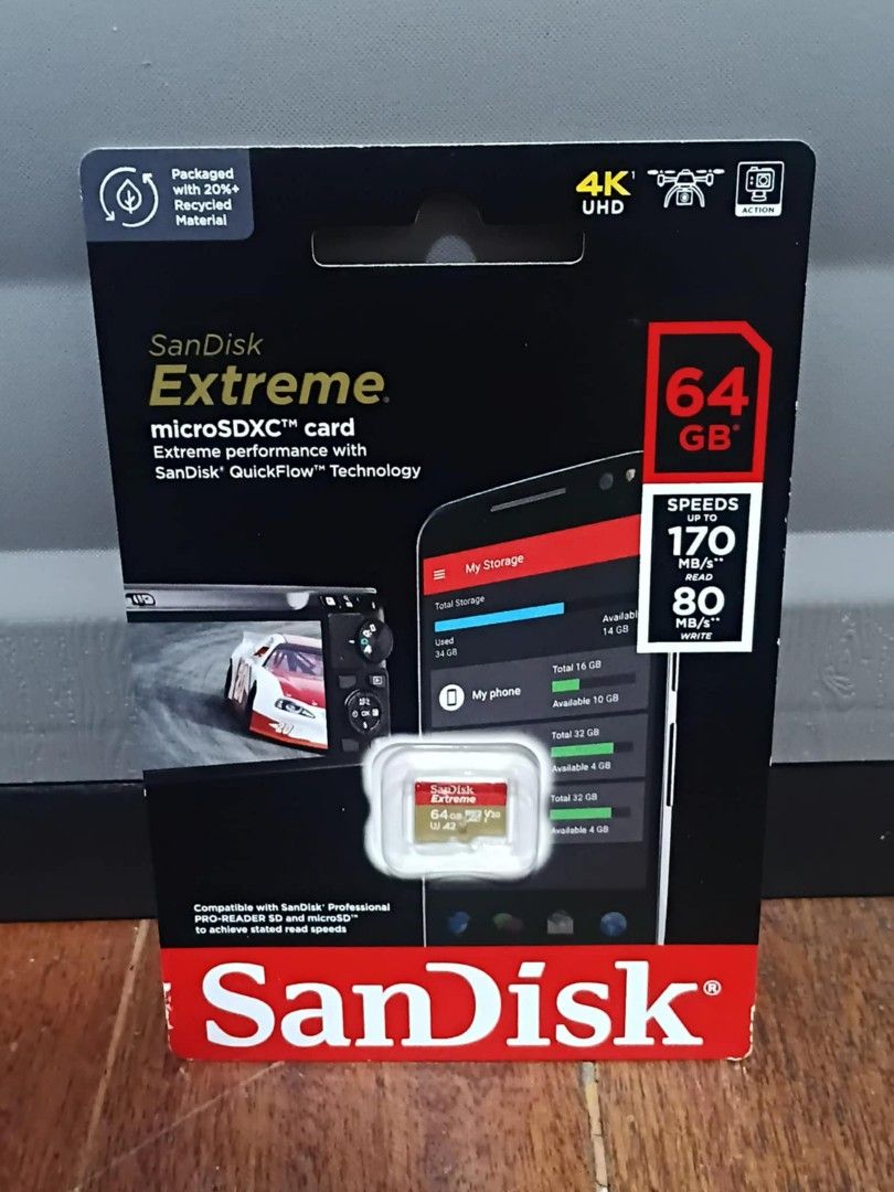 SanDisk Extreme microSD Cards (Category: Hard Disks & Thumbdrives) located in Manila. Submitted by chinggayg.190 (Listing ID 1390308255, Image 3). Description: SanDisk Extreme microSD Cards – Various Capacities Brand new, sealed packs. Sizes: 32GB, 64GB, 128GB, 256GB, 400GB, 1TB High-speed performance – ideal for 4K video, apps, and file storage. Compatible with Android, cameras, drones, etc. Prices vary by capacity (amount posted refer to 32gb o