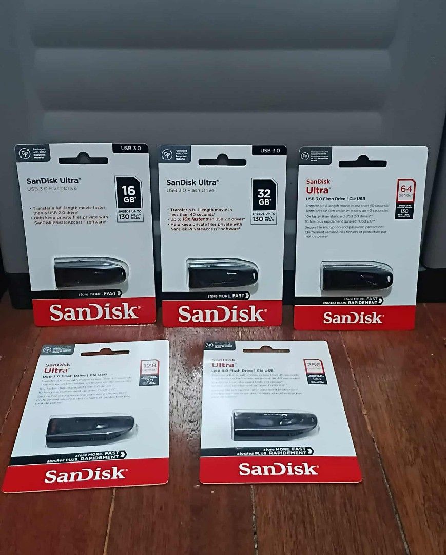 SANDISK ULTRA 3.0 USB (Category: Hard Disks & Thumbdrives) located in Manila. Submitted by chinggayg.190 (Listing ID 1390296874, Image 1). Description: Description: SanDisk Ultra USB 3.0 Flash Drives deliver high-speed performance and reliable storage for everyday use. With transfer speeds of up to 130MB/s, these drives allow you to move files quickly and efficiently, making them ideal for storing documents, photos, music, and videos. Available i