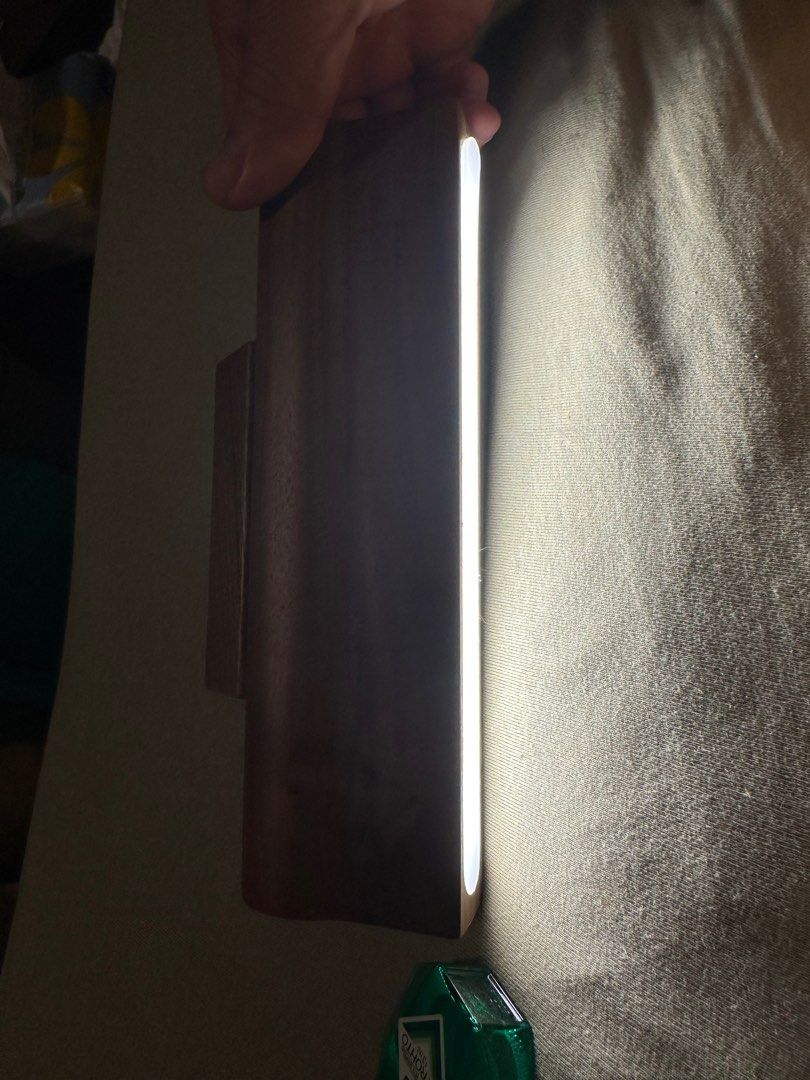 Solid Oak Bedside LED Light (Category: Lighting) located in Singapore. Submitted by salvador_dali (Listing ID 1390378020, Image 1). Description: Classy and warm solid oak wood housing LED light Strong Magnetic wooden mount Adjustable Rechargeable - USB-C Touch / on/off .