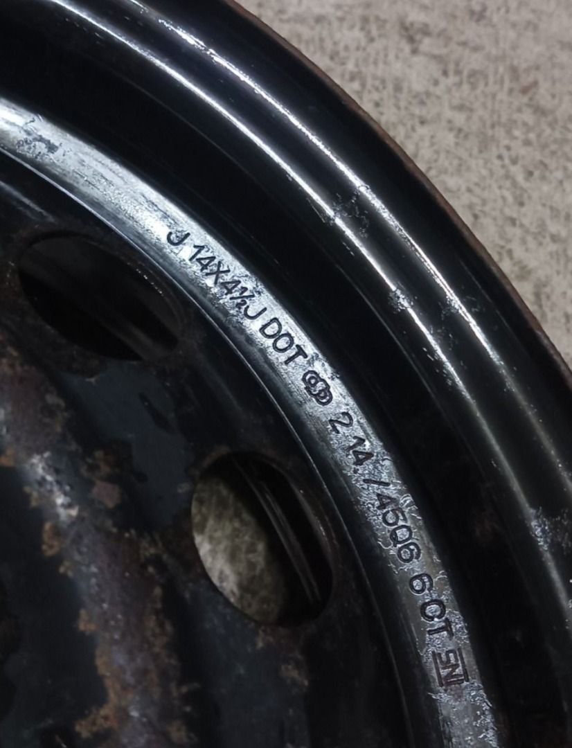 steel rims 14" (Category: Mags and Tires) located in Dasmarinas. Submitted by raf.raf1 (Listing ID 1390410102, Image 3). Description: for sale steelies rim set 14 x 4.5" pcd 100 fit for kia pride, rio, picanto suzuki celerio, swift, espresso toyota wigo, vios, small body, big body honda civic esi vtec ef eg ek hyundai gets, accent, i10 mitsubishi mirage, lancer.