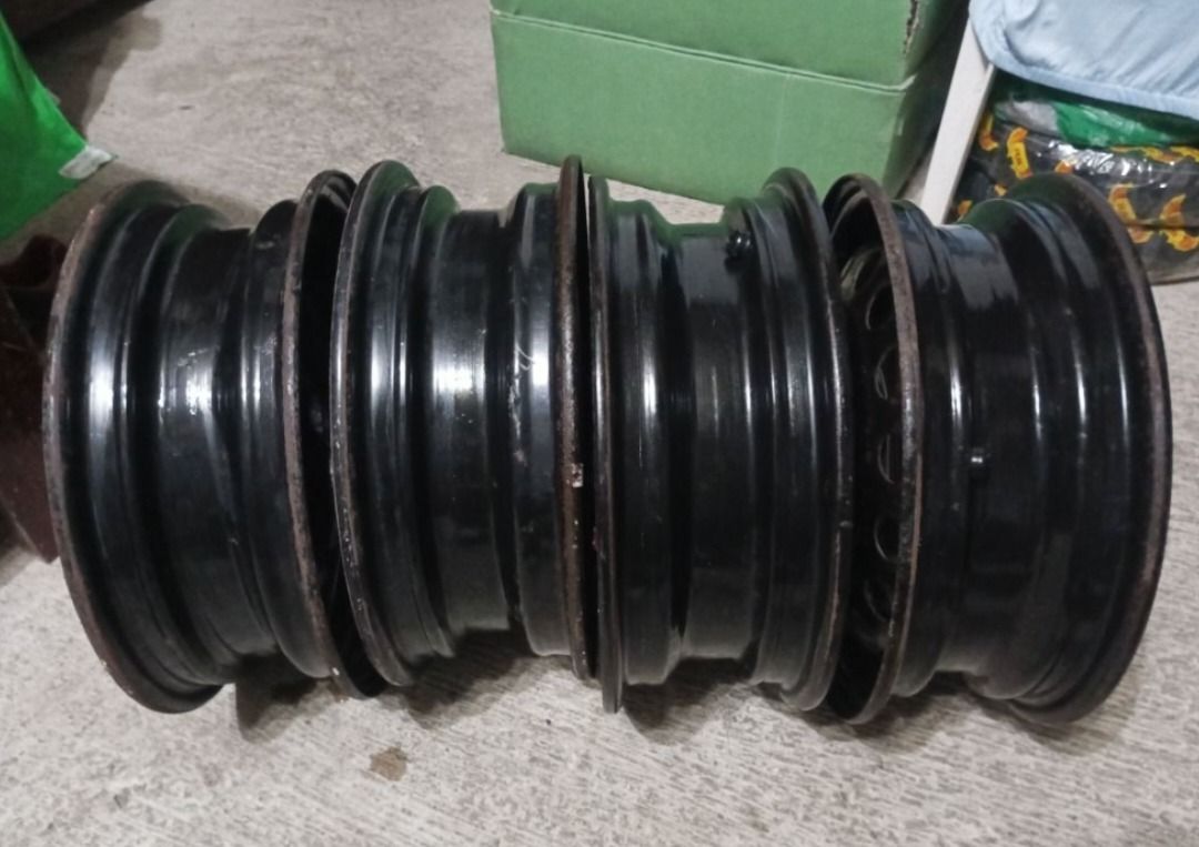 steel rims 14" (Category: Mags and Tires) located in Dasmarinas. Submitted by raf.raf1 (Listing ID 1390410102, Image 2). Description: for sale steelies rim set 14 x 4.5" pcd 100 fit for kia pride, rio, picanto suzuki celerio, swift, espresso toyota wigo, vios, small body, big body honda civic esi vtec ef eg ek hyundai gets, accent, i10 mitsubishi mirage, lancer.