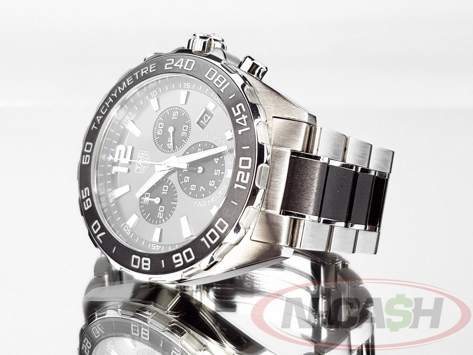 Tag Heuer Formula 1 Chronograph Ceramic 43mm (Category: Luxury Watches) located in Quezon City. Submitted by luxury_by_n-cash (Listing ID 1390281501, Image 3). Description: N-Cash Pawnshop "Instant Cash for Bags, Watches, Cars, and Electronics" https://www.ncash-pawnshop-philippines.com/ Tag Heuer Formula 1 Chronograph Ceramic 43mm Ref. CAZ1011.BA0843 43mm steel case Fixed ceramic bezel Chronograph quartz movement Retail price of Php 135,000 Appe