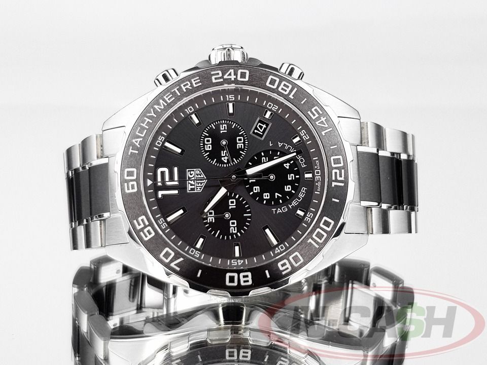 Tag Heuer Formula 1 Chronograph Ceramic 43mm (Category: Luxury Watches) located in Quezon City. Submitted by luxury_by_n-cash (Listing ID 1390281501, Image 1). Description: N-Cash Pawnshop "Instant Cash for Bags, Watches, Cars, and Electronics" https://www.ncash-pawnshop-philippines.com/ Tag Heuer Formula 1 Chronograph Ceramic 43mm Ref. CAZ1011.BA0843 43mm steel case Fixed ceramic bezel Chronograph quartz movement Retail price of Php 135,000 Appe