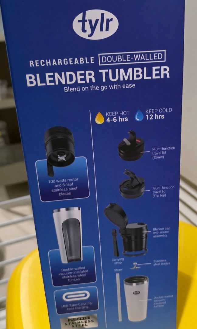 Tylr Blender Tumbler Rechargeable (Category: Juicers, Blenders & Grinders) located in Pasay City. Submitted by glc08 (Listing ID 1390242305, Image 2). Description: .