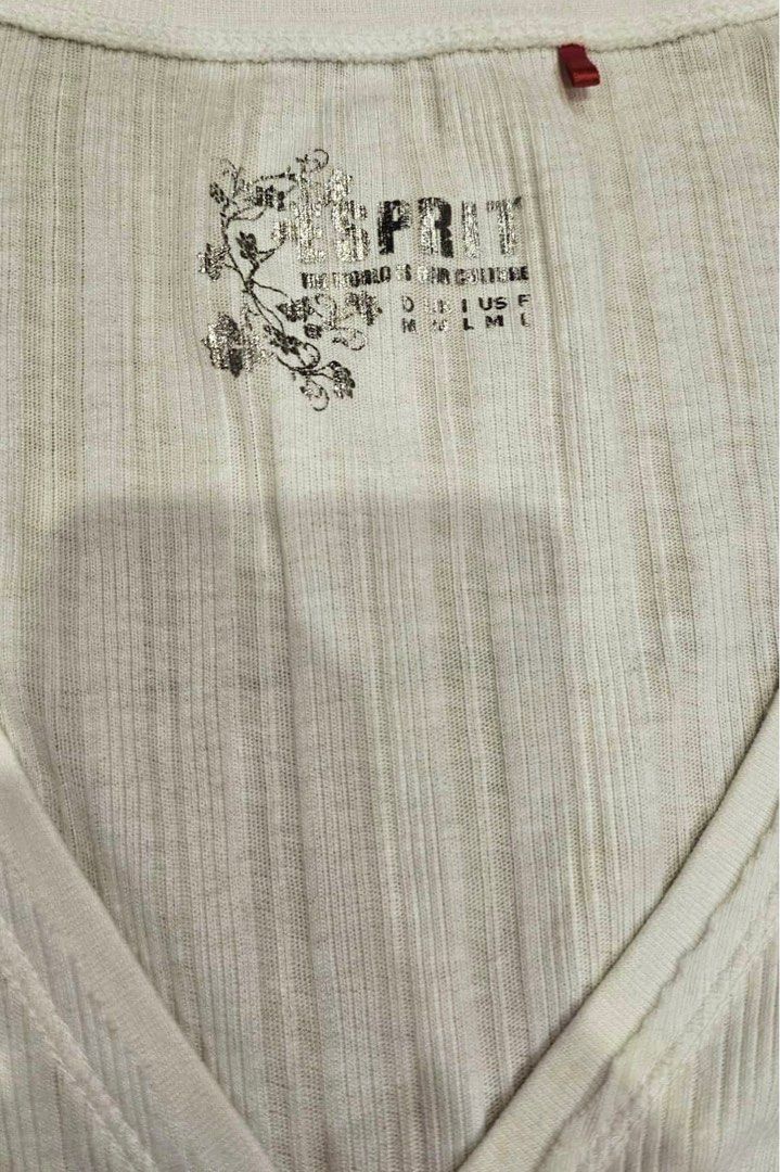 vintage esprit rib knit longsleeve (Category: Coats, Jackets and Outerwear) located in Quezon City. Submitted by jjjaaannn (Listing ID 1390348288, Image 3). Description: embroidered wing design can work as henley top color rate 10/10 size xs-small tags. y2k alt grunge abercrombie hollister henley babydoll.
