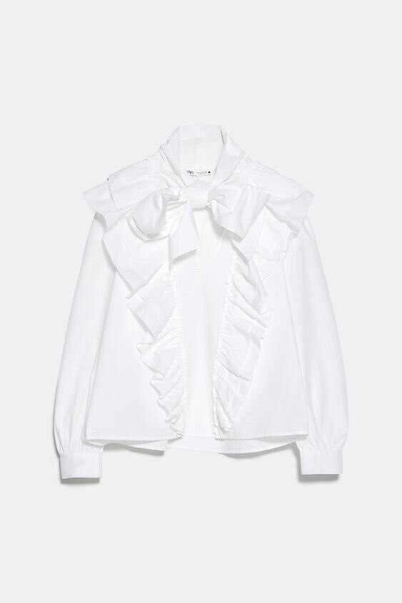 Zara cotton scarf neck top (Category: Longsleeves) located in Paranaque City. Submitted by planetandy (Listing ID 1390273550, Image 2). Description: Used 2x Rfs: decluttering.