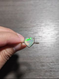 幻彩透綠 歐泊 心心 戒指 GR20964210054092545110