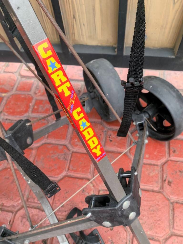 Cart Caddy Golf Push Cart Foldable (Category: Golf) located in Caloocan City. Submitted by stevenlavoy (Listing ID 1393741517, Image 3). Description: Up for consideration are previously owned golf push cart 2-wheelers that are in nice condition. P2495 each, two pieces on-hand. Lightweight design and easy folding/unfolding mechanisms for quick setup and storage. They are stable on the course and easy to push or navigate, even over varied terrain. 