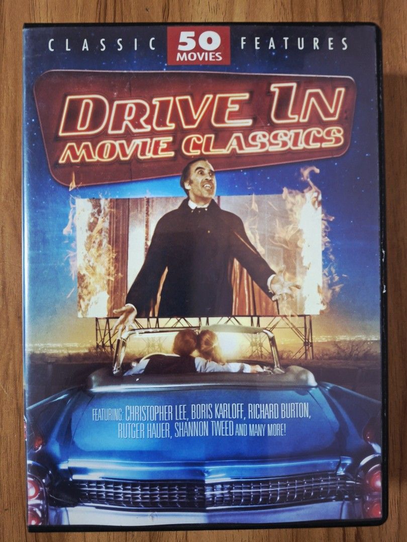Drive In 50 Movie Classics DVD (Category: CDs & DVDs) located in Kabankalan. Submitted by Videoshop.ph (Listing ID 1393657473, Image 2). Description: - 50 Classic Movies DVD Set - Over 70 hours of viewing - 12 Discs - Features classic actors like Christopher Lee and Boris Karloff - Includes titles such as "Absolution", "Beast from Haunted Cave", and "Black Horror".