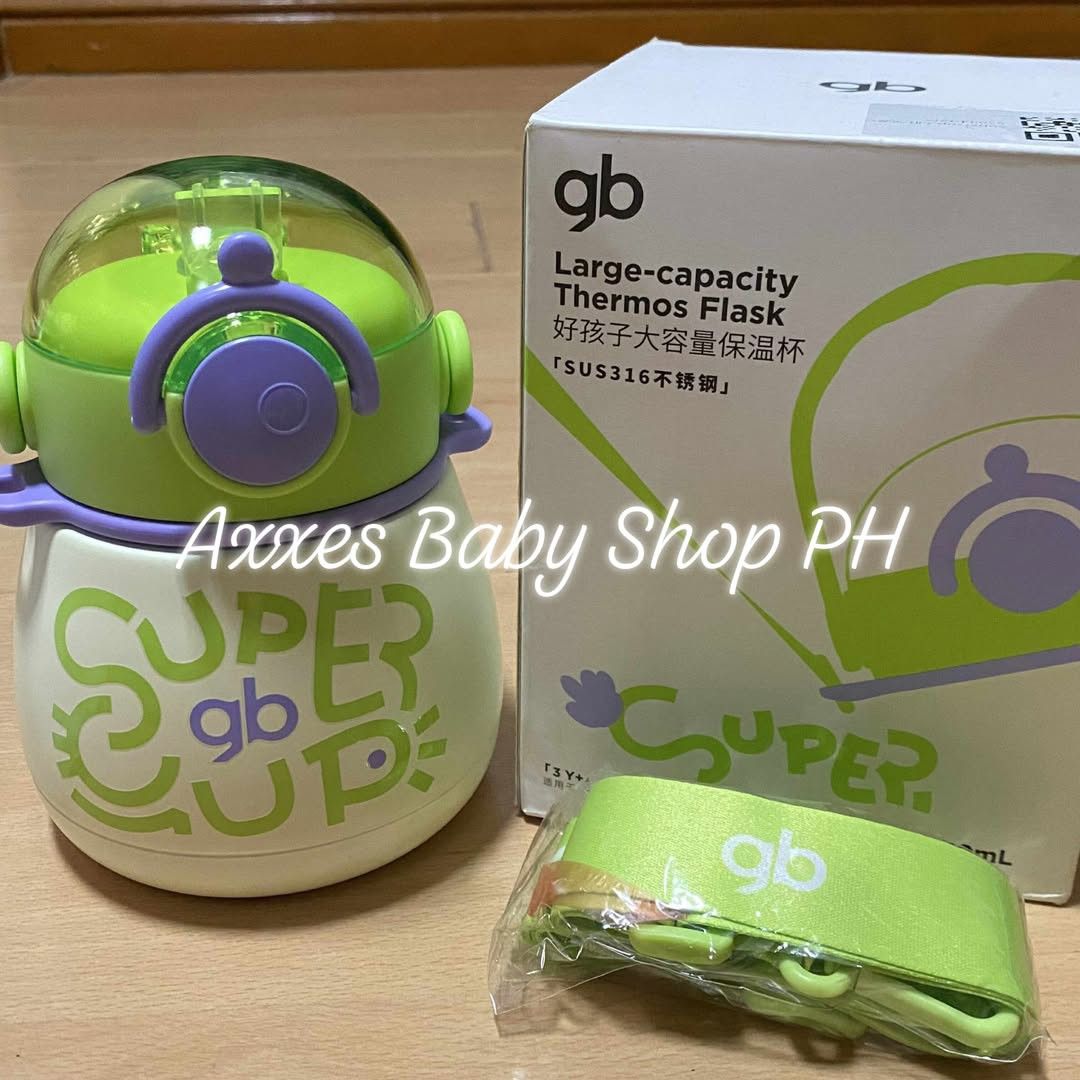 GB Large Capacity Thermos Flask 531 ml (Category: Weaning & Toddler Feeding) located in Bacoor. Submitted by axxesbabyshopph (Listing ID 1393634074, Image 1). Description: BRANDNEW GB Large Capacity Thermos Flask 531 ml w/ sling carry strap Silicon straw ‼️599 ONLY‼️.