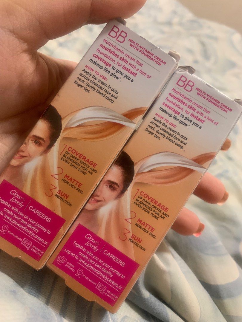 Glow and Lovely BB Cream (Category: Makeup) located in Makati City. Submitted by FashionFactory (Listing ID 1393779878, Image 2). Description: 200 for both boxes .