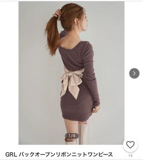 GRL 後背蝴蝶結針織連衣裙64217366622850110