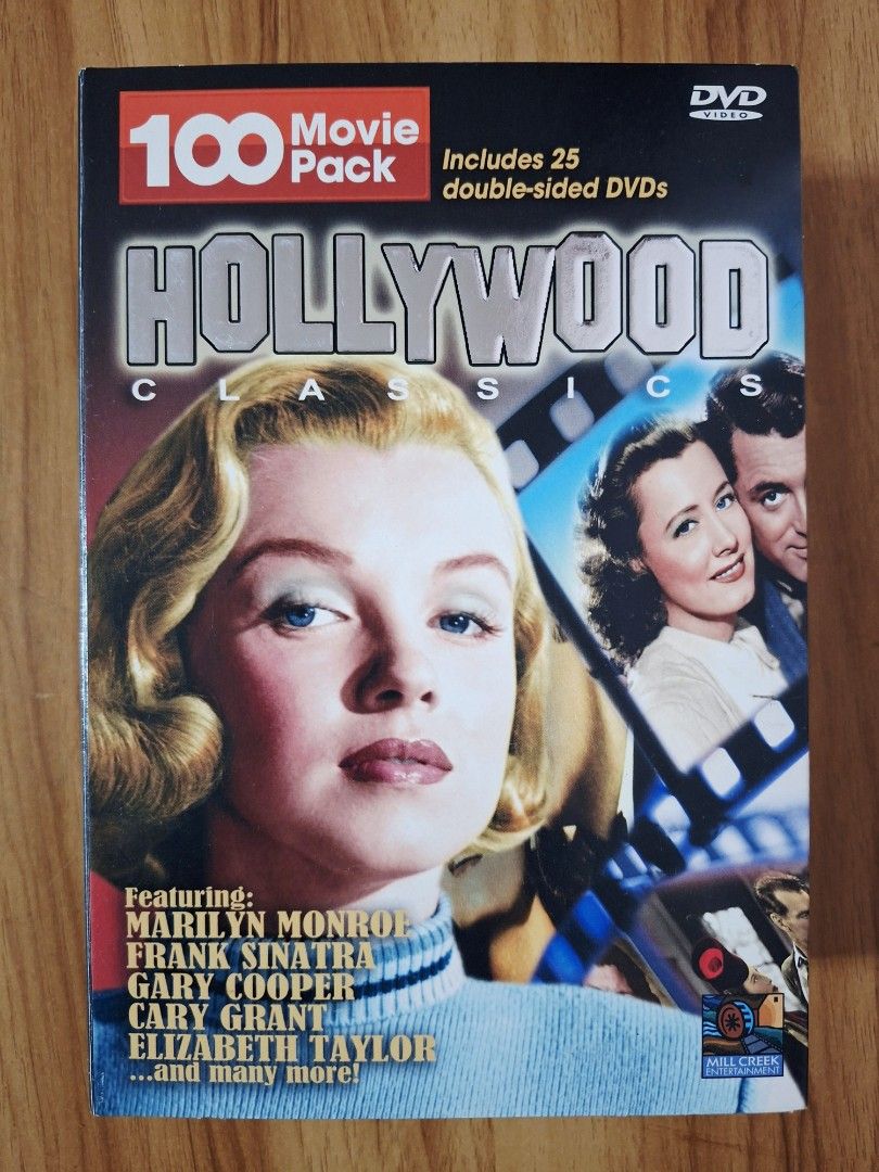 Hollywood Classics 100 Movie Pack DVD Set (Category: CDs & DVDs) located in Kabankalan. Submitted by Videoshop.ph (Listing ID 1393677255, Image 2). Description: - 100 Classic Hollywood Movies - 25 Double-sided DVDs - Featuring iconic stars: Marilyn Monroe, Frank Sinatra, Gary Cooper, Cary Grant, Elizabeth Taylor - Made in the USA - Collection from 2006.